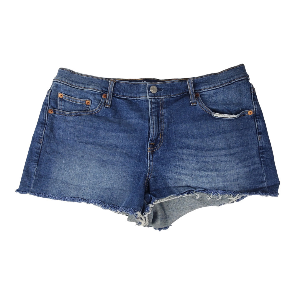 GAP Denim 3" Jean Shorts Size 30 Dark Indigo Frayed Raw Hem Festival Cutoff Y2k - Picture 10 of 11